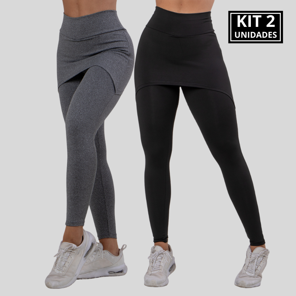 KIT 2 Legging Diluxo Com Tapa Bumbum Calça Feminina Fitness em Oferta na Shopee