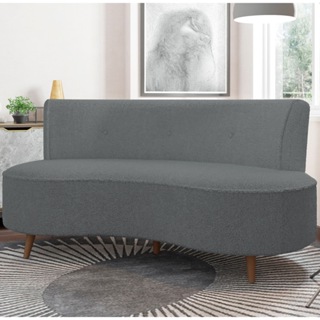 Sofá Chaise Living 2 Lugares 160cm para Sala Istambul K01 Bouclê Cinza - Lyam Decor em Oferta na Shopee