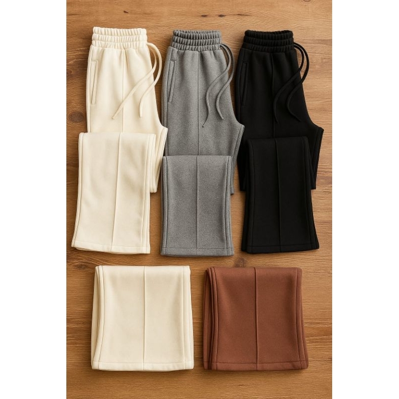 Calça Feminina Moletom Pantalona - Moda Gringa Casual Elegante