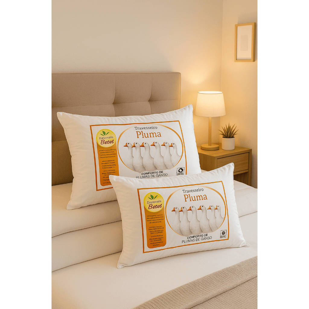 Kit de 1, 2 e 4 Travesseiros de plumas de ganso sintético 50x70 Promoção antialérgico