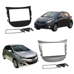 Moldura 2 Din Hyundai Hb20 2012/2019 7 Polegadas Preto ou Prata Fiamon