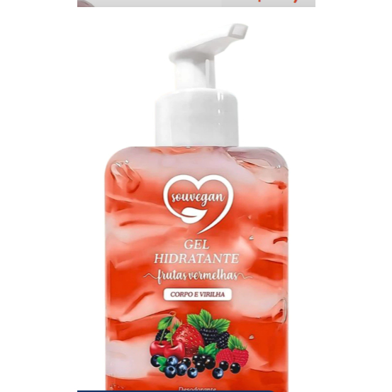 GEL  HIDRATANTE FRUTAS VERMELHAS PARA O CORPO  300ml SOU VEGAN