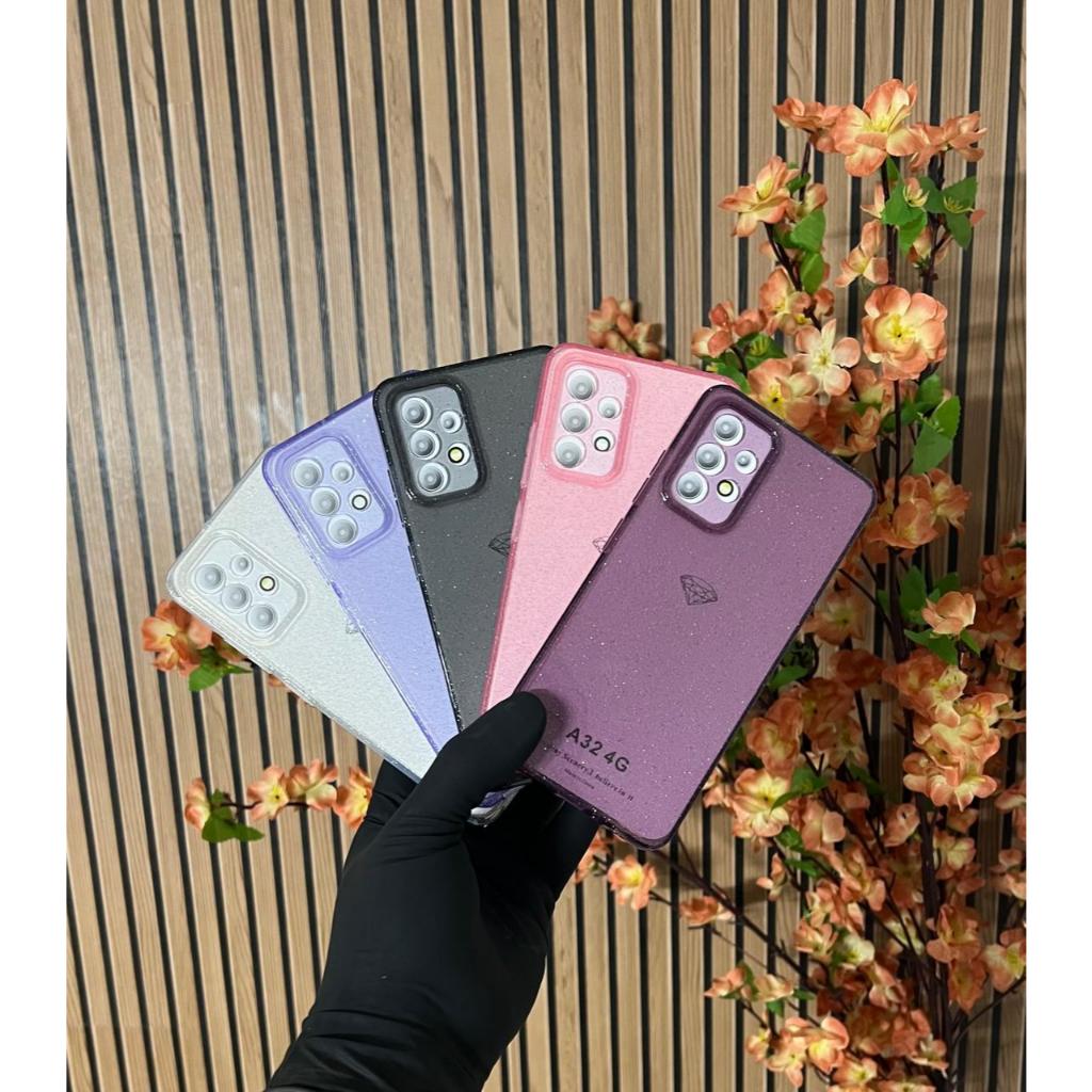 Capa com brilho para Samsung Galaxy A32 4G / Capa + Pelicula Ceramica ou So 1 Capinha Gliter Case
