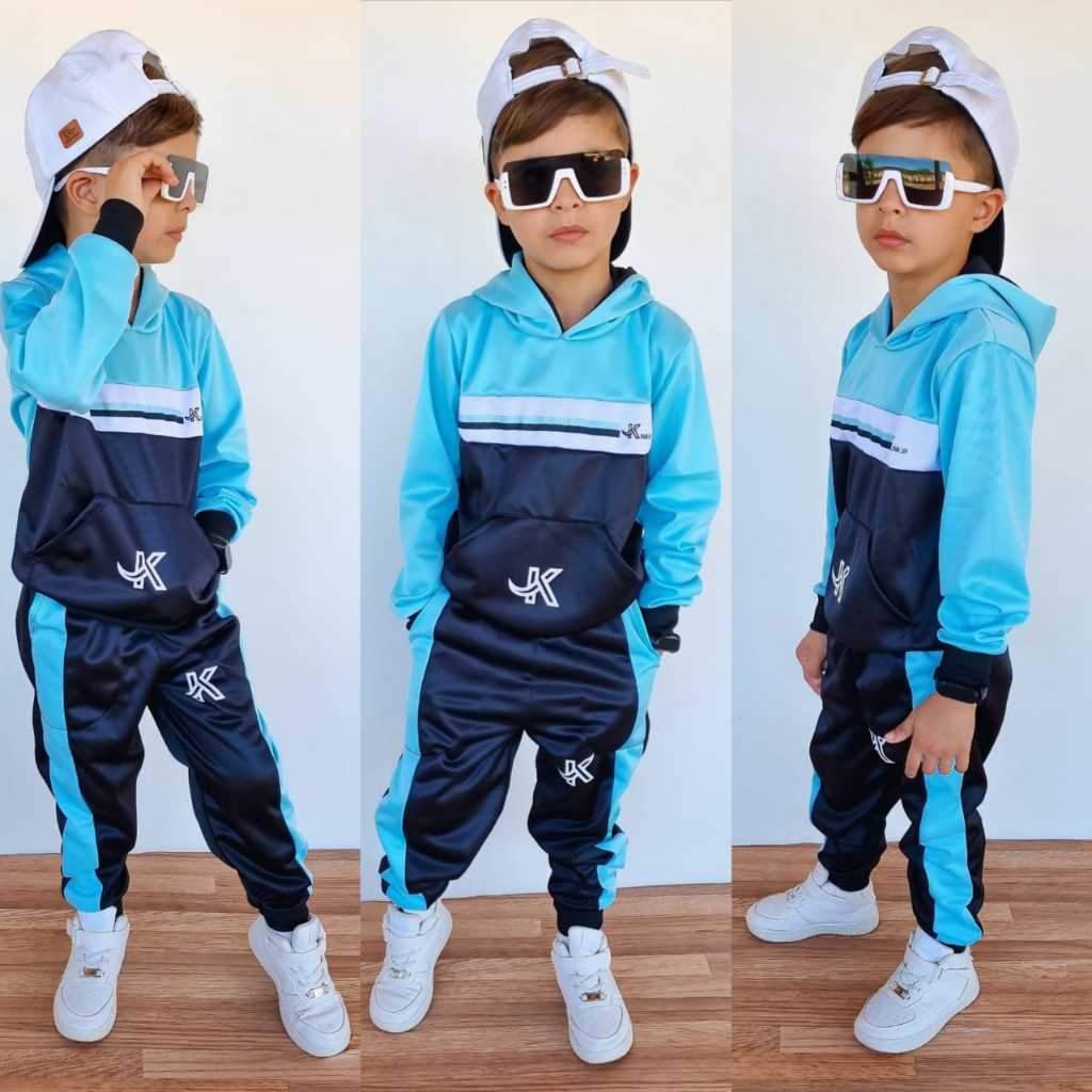 Conjunto Infantil Masculino de Inverno - Calça + Casaco Estiloso - Tamanho 2 ao 12 Anos