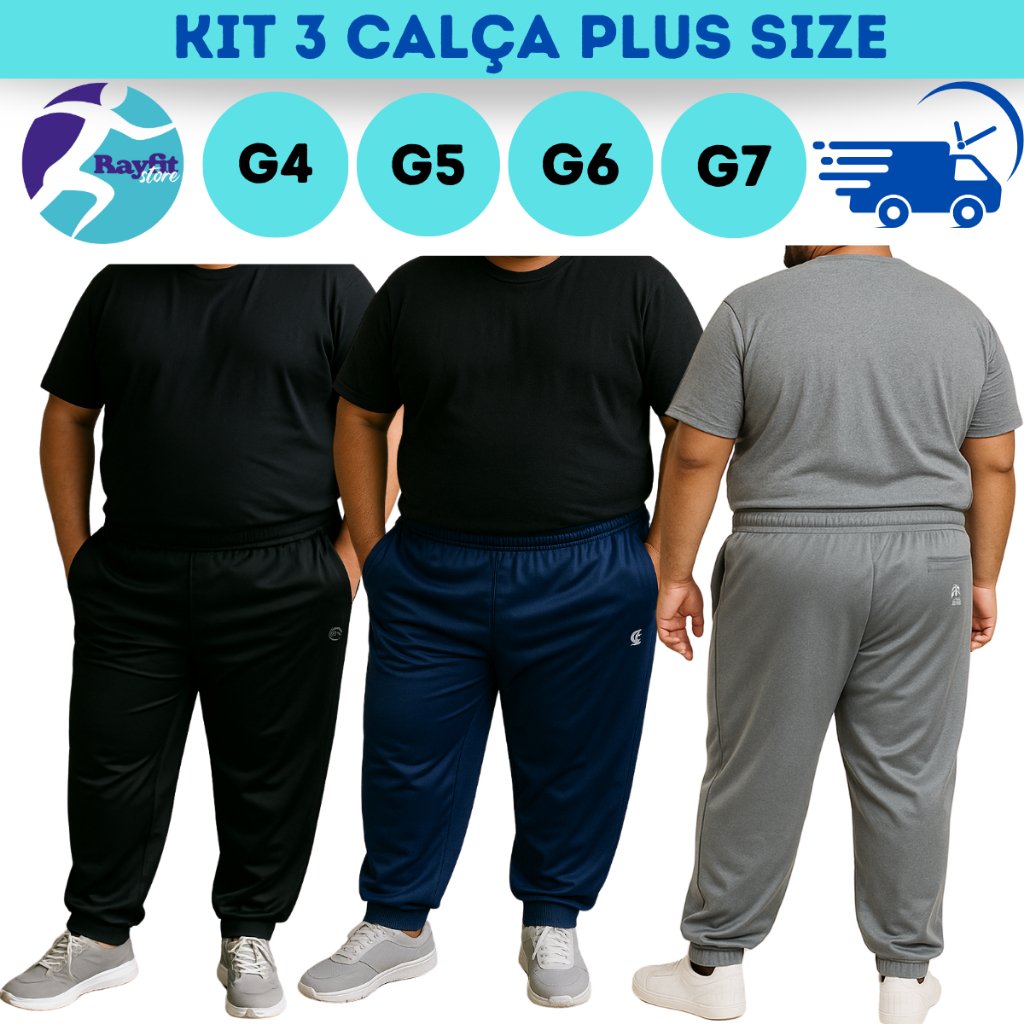 Kit 3 Calça Masculina Plus Size | G4,G5,G6,G7 | Flanelado Quente e Confortável