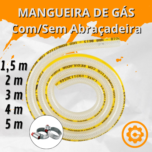 Mangueira De Gás Para Botijão De Cozinha Trançada 3/8 X 4,0 mm Reforçada Multiuso Reforçada