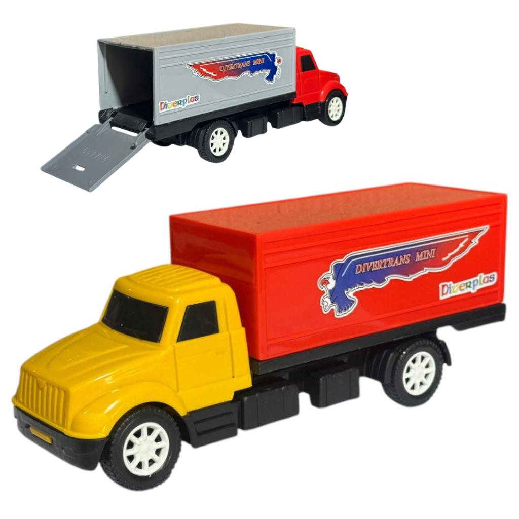 Brinquedo Caminhão Mini Bau Abre Portas - Diverplas