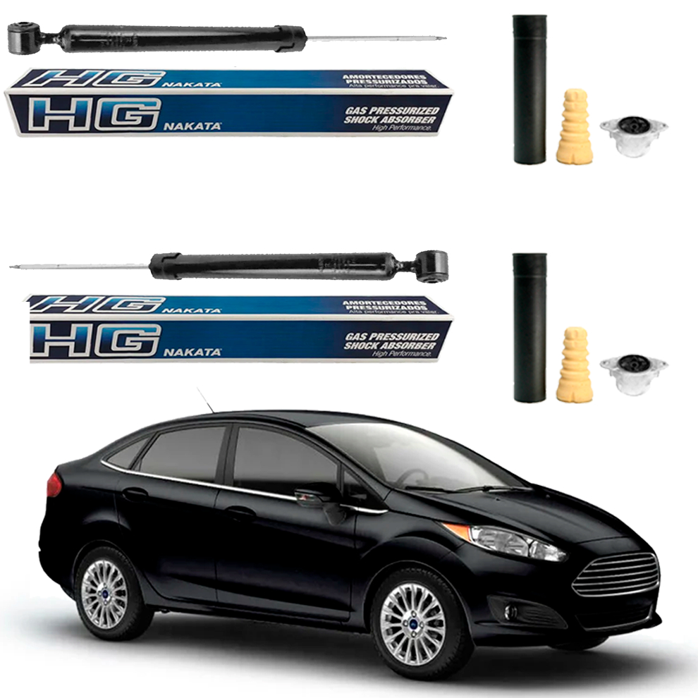 PAR AMORTECEDOR TRASEIRO NEW FIESTA 2010 A 2019 NAKATA + KIT
