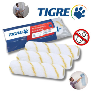 Rolo Antigota Pintura De Parede Anti Respingo 23cm Tigre Kit C/3 Unidades Antirrespingo Rolo Pintura