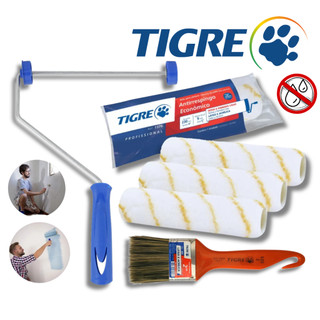 Kit Rolo Antirespingo/Antigota Suporte 23cm Garfo Trincha2'' para Pintar Tetos/Paredes Kit Tigre