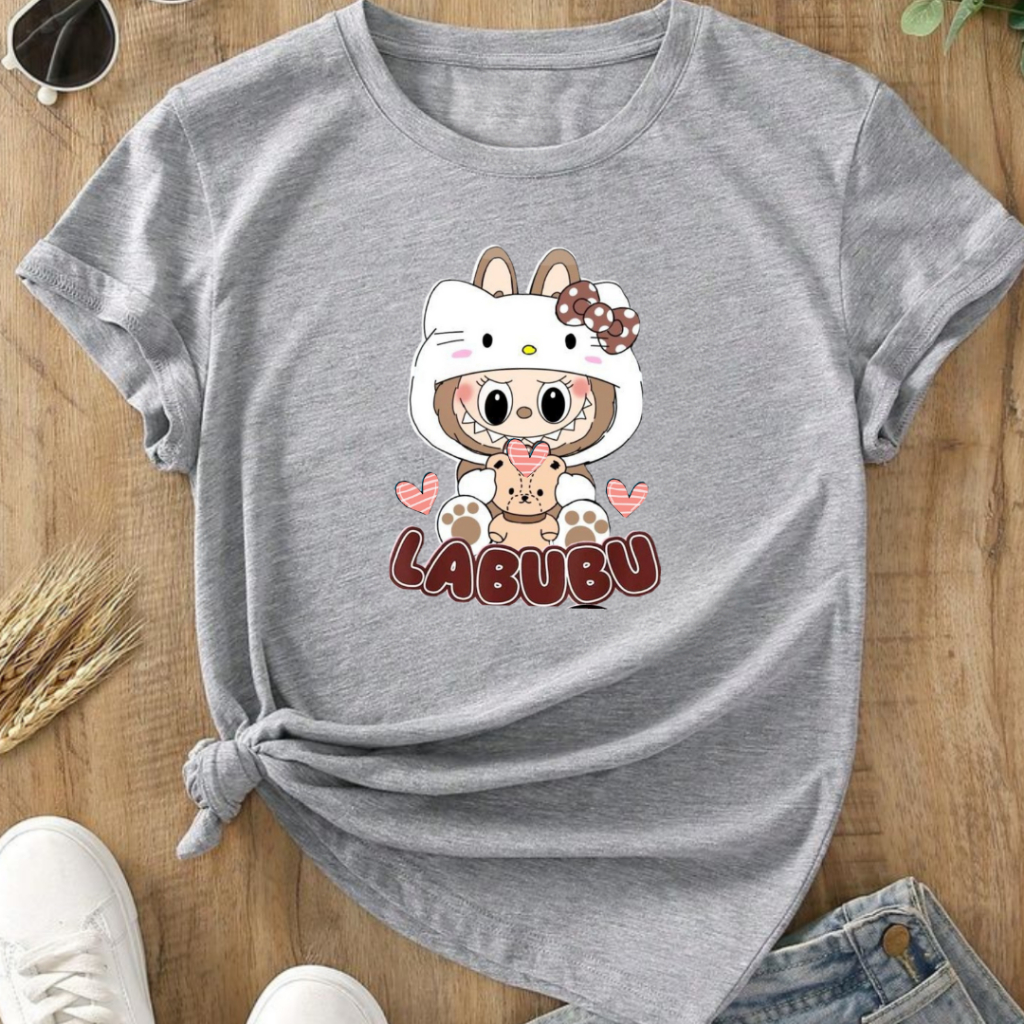 Camiseta Tshirt Com Tema Labubu Variadas da Moda Trend 100% Lançamento Qualidade Personagem Fofo e Divertido