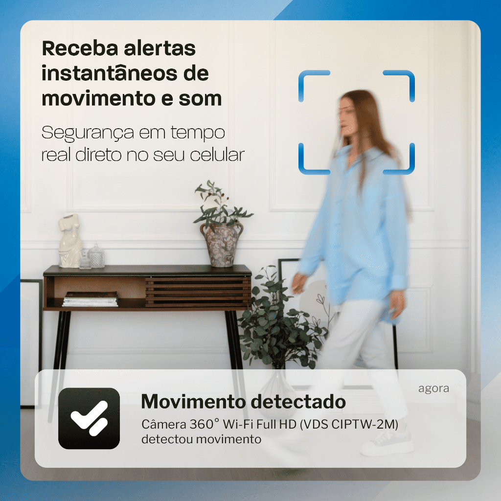 Câmera De Segurança Velds, Wi-Fi Full HD c/ Visão Noturna E Rastreamento De Movimento, Branco — imagem 2 de 2