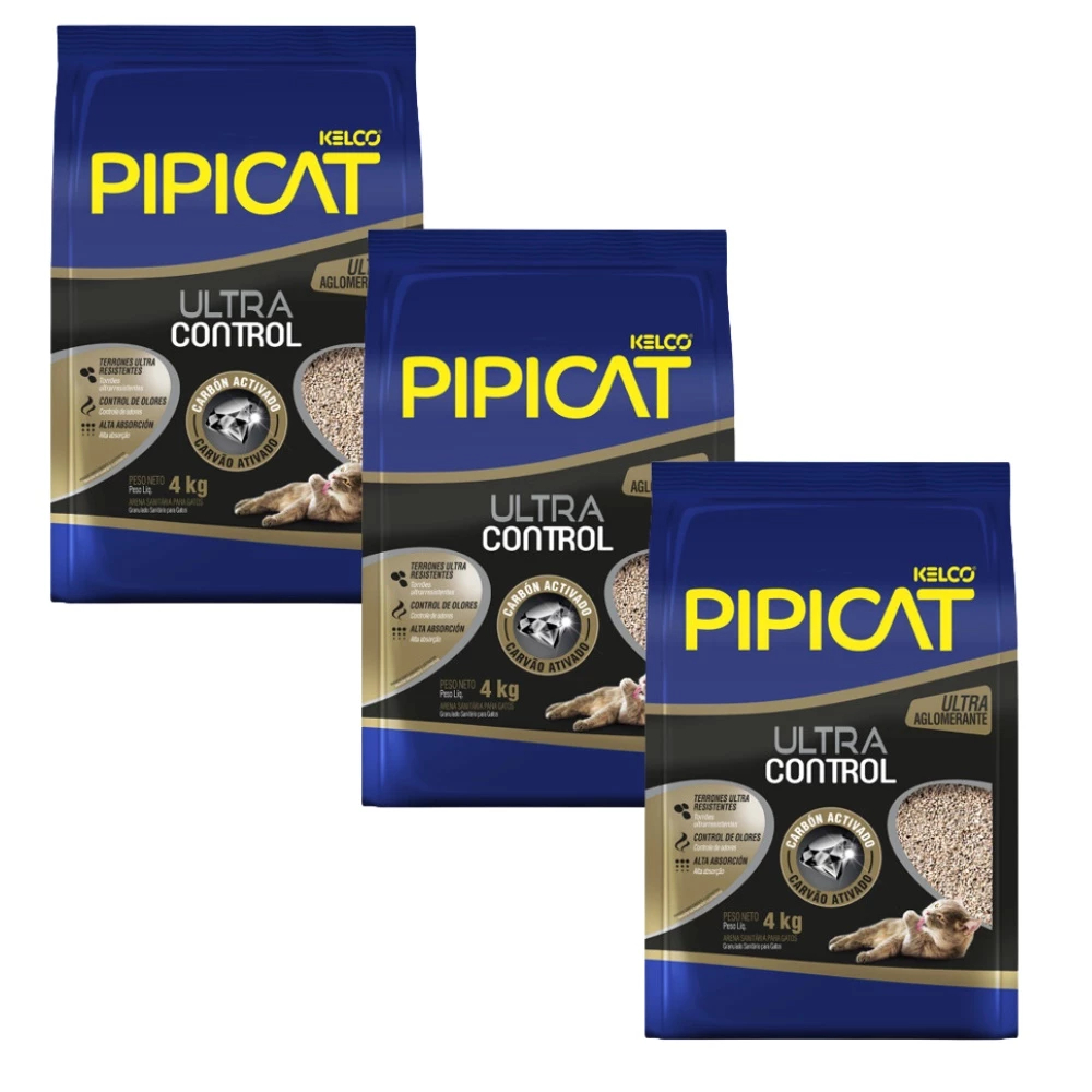 Kit 3 Granulados Sanitários Pipicat Ultra Control- 4Kg em Oferta na Shopee