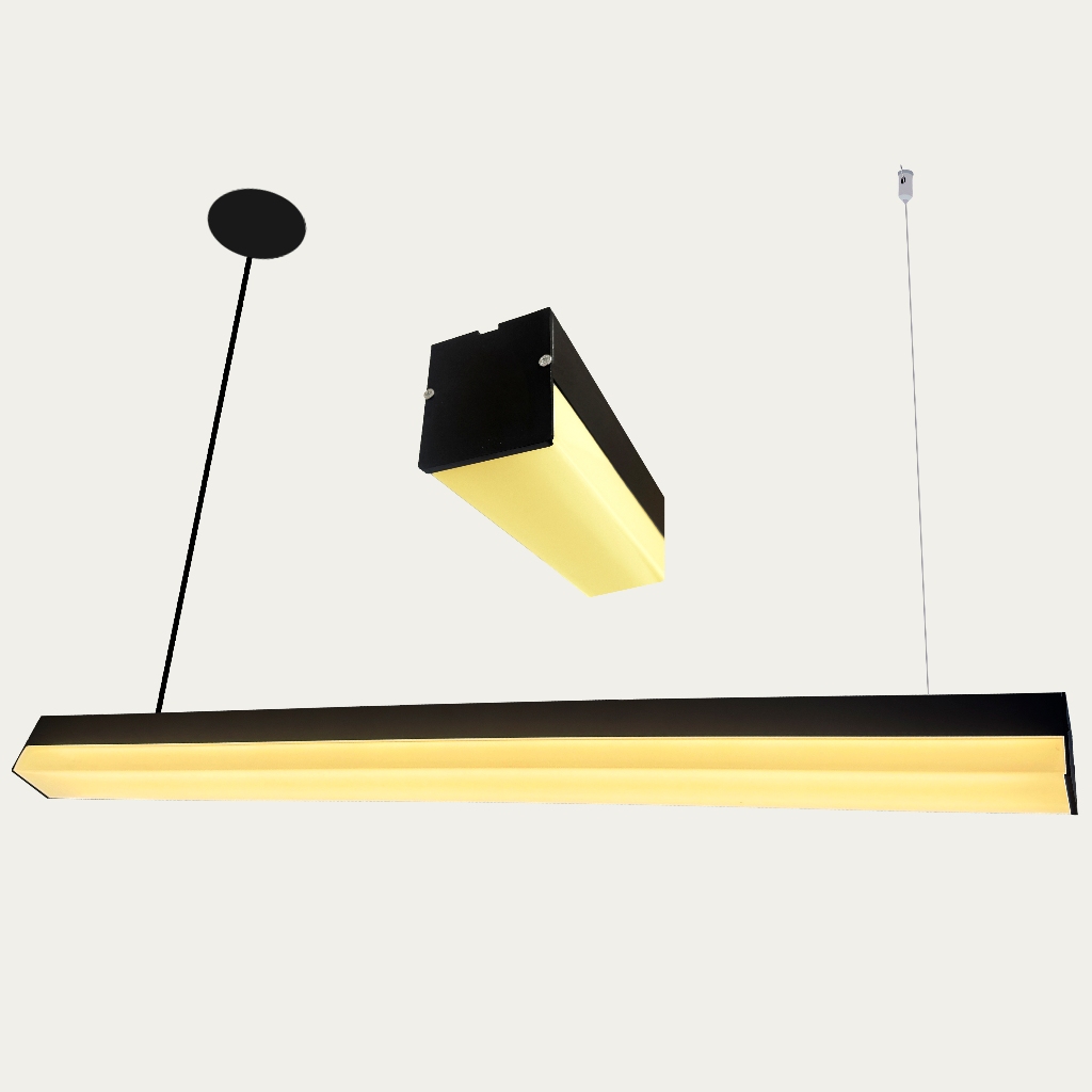 Luminária de Led 40W Moderna Pendente Premium Perfil Retangular Linear Alumínio 1m