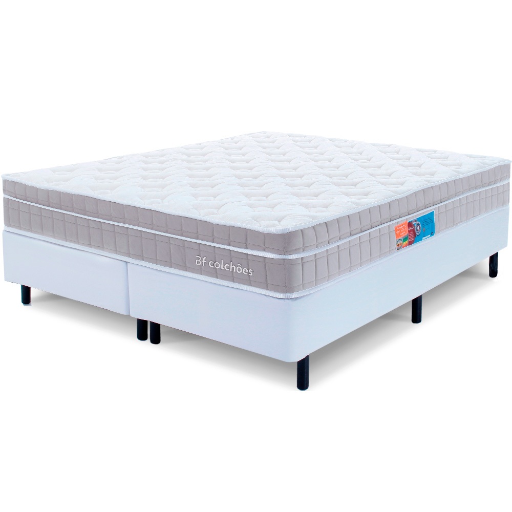 Cama Box Queen Colchão Molas Ensacadas Espuma Nasa Viscoelástica Ortopédico D33 Pillow BF Colchões