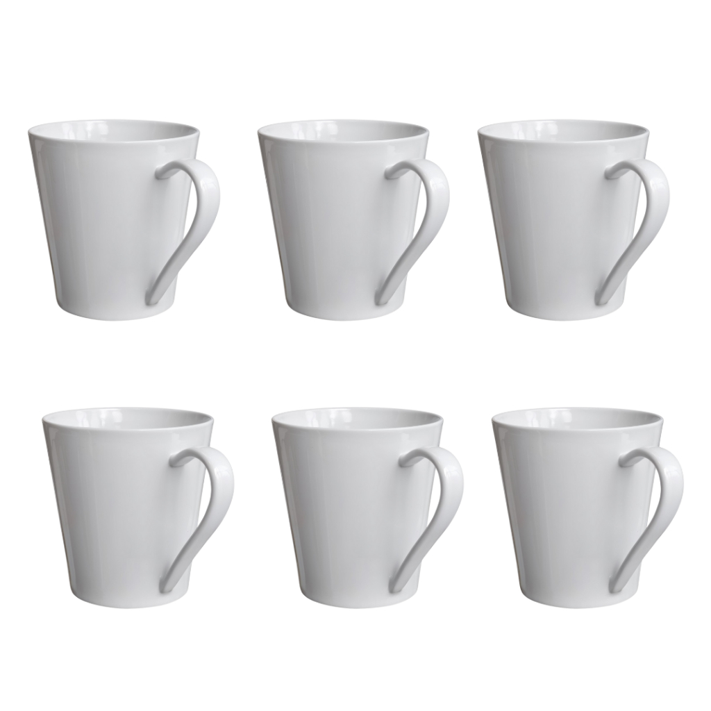 Kit 6 Canecas Xícaras de Porcelana Branca Lisa 120ml Hotel Cozinha Chá Café Resistentes Elegantes em Oferta na Shopee