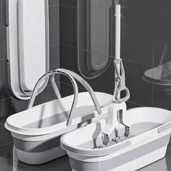 Balde Retrátil Dobrável Flexível Retangular 26L Silicone Multiuso Com 4 Rodinha e Alça