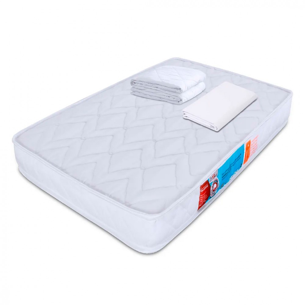 Kit Colchão Chiqueirinho Cercadinho Mini Berço + Lençol Avulso 180 Fios + Protetor Impermeável BF em Oferta na Shopee