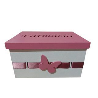 Farmacinha de MDF quarto de bebê enxoval presente maternidade kit higiene