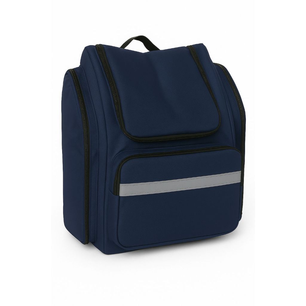 BAG 99FOOD AZUL JEANS  COM FITA REFLETIVA PARA MOTOBOY ENTREGA MOTO BICICLETA MOTO PRENDE NO BAU em Oferta na Shopee