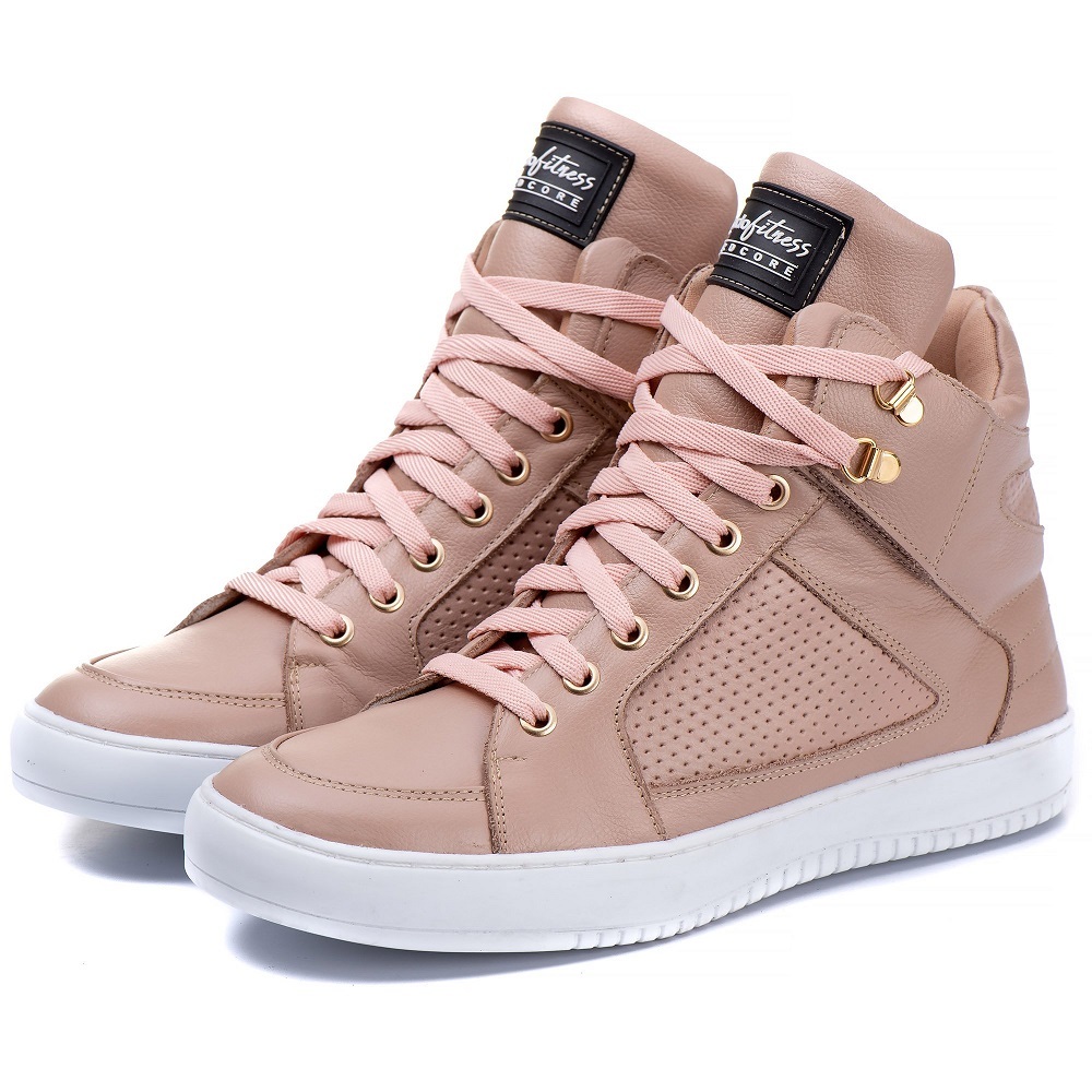 Tênis Sneaker Feminino Cano Alto Couro Legitimo 50130