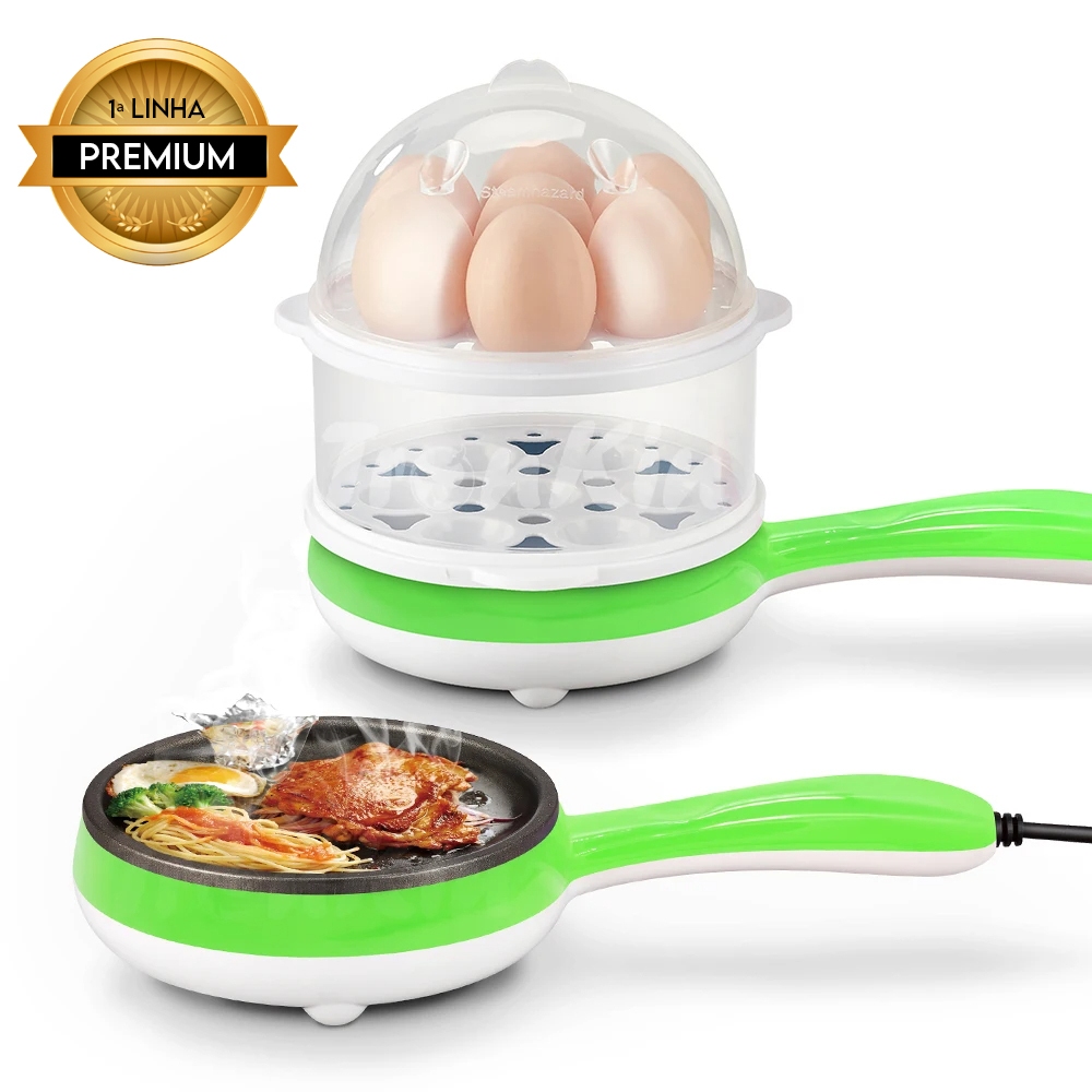 Frigideira Elétrica Multifuncional Cozedor de Ovos Antiaderente Caldeira 110v 220v em Oferta na Shopee