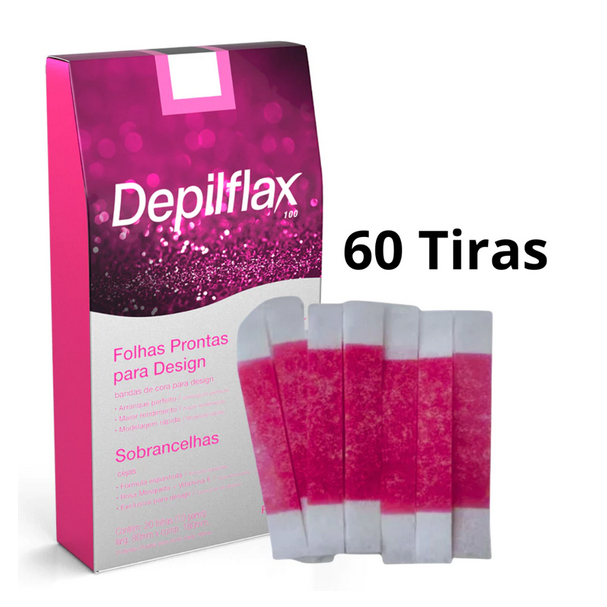 60 Tiras De Cera Para Sobrancelhas e Buço Tutti Frutti Depilflax em Oferta na Shopee