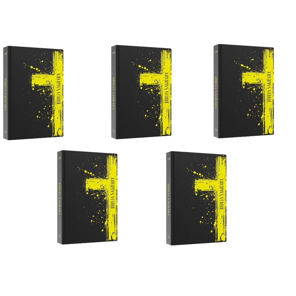 Kit Bíblia Sagrada | NVI | Cruz | Capa dura | Letra Media | 5 unidades - Books & Magazines
