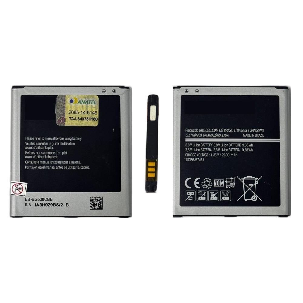 Bateria EB-BG530CBB 2600mAh Compatível G530 J2 Prime J5 J2 Core J3 Grand Prime
