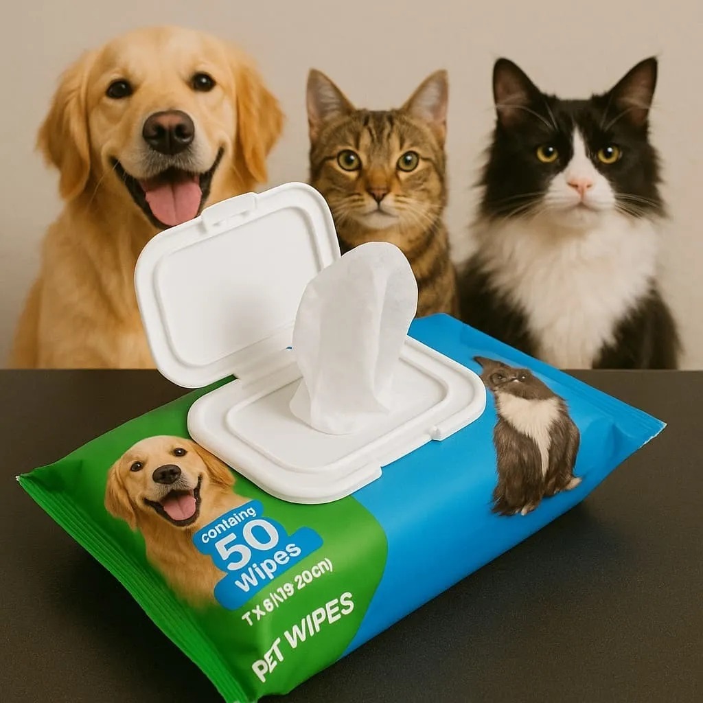 Toalha Lenço Umedecido Para Cães E Gatos Pets 1 Pacote C/ 50 unidades
