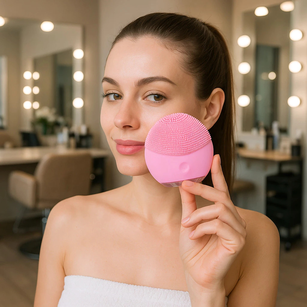 Esponja Elétrica Massageador Elétrico Limpeza Facial Para Skincare Escova De Silicone Recarregável