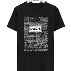 Camiseta Premium T-shirt Guin's Oasis Lyrics Core Blusa Unissex Camisa 100% Algodão
