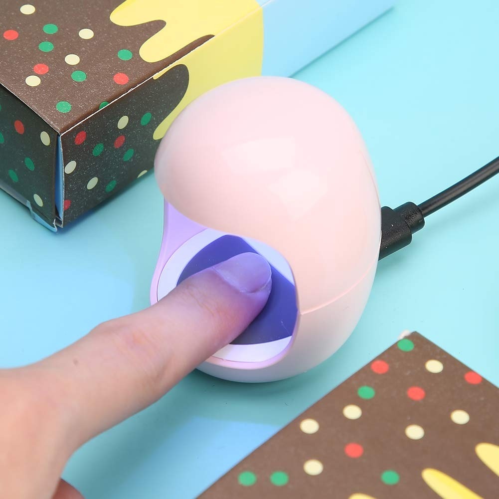 Mini Cabine Q3 Secador Unha Portátil Individual ROSA Rápido Esmalte c/ LED UV