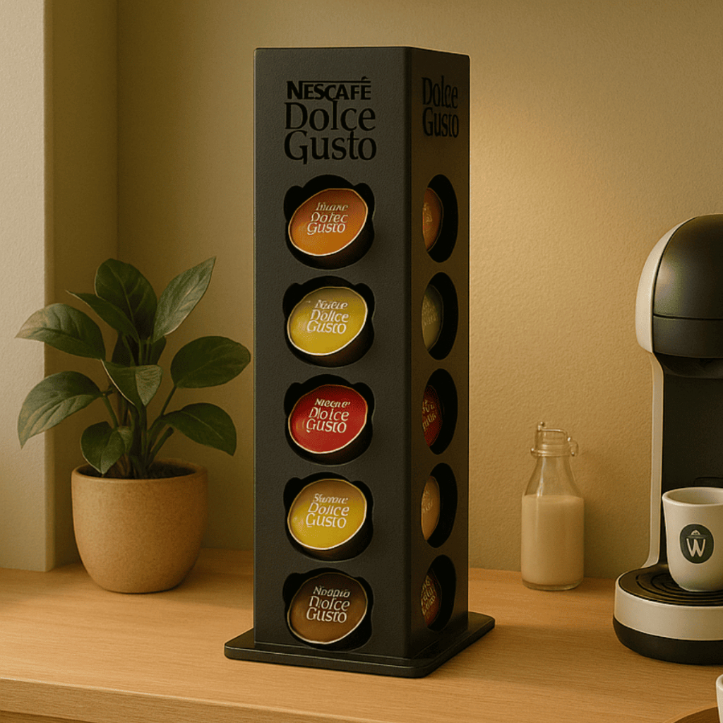 Torre Organizador Porta Capsulas Dolce Gusto Preta Suporte Cantinho Do Café em Oferta na Shopee