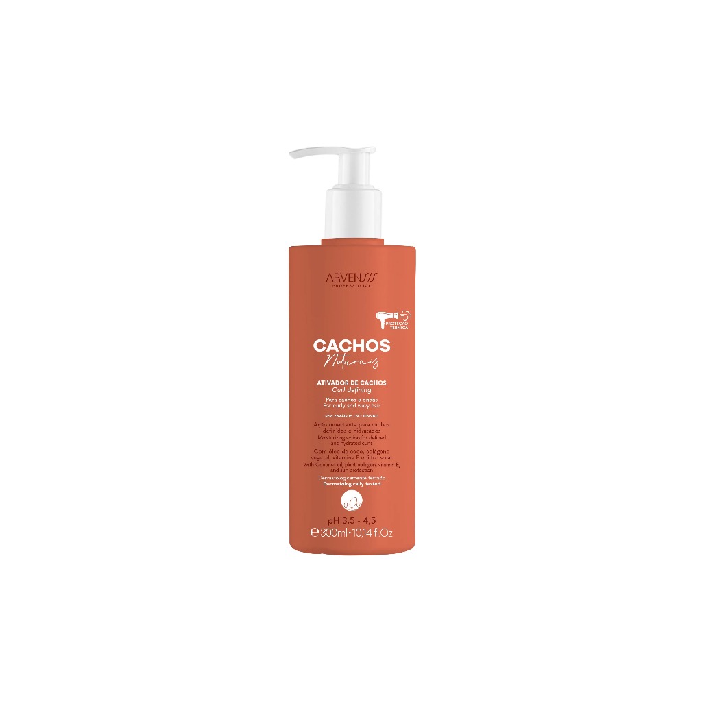 Ativador Cachos Naturais - Definição, Efeito Memória e Hidratação para Cabelos Crespos e Crespíssimos - 300ml