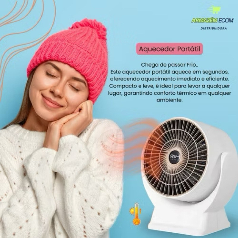 Aquecedor de Convecção Portátil Mini Aquecimento Rápido Sala Escritório 110V