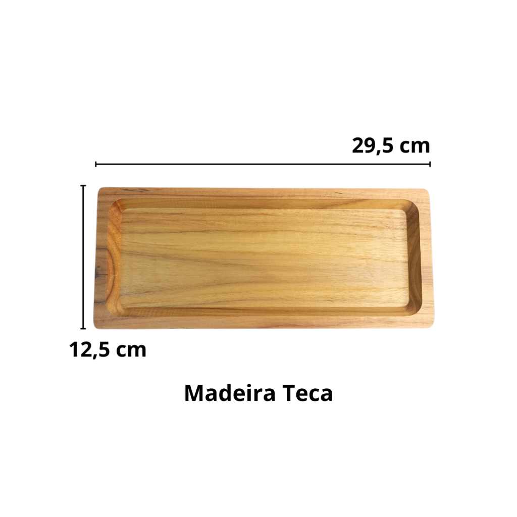 Trio de Gamelas, TAMANHO MEDIO, Madeira Teca, Kit Petiscos, Servir e Decorar, Sofisticação