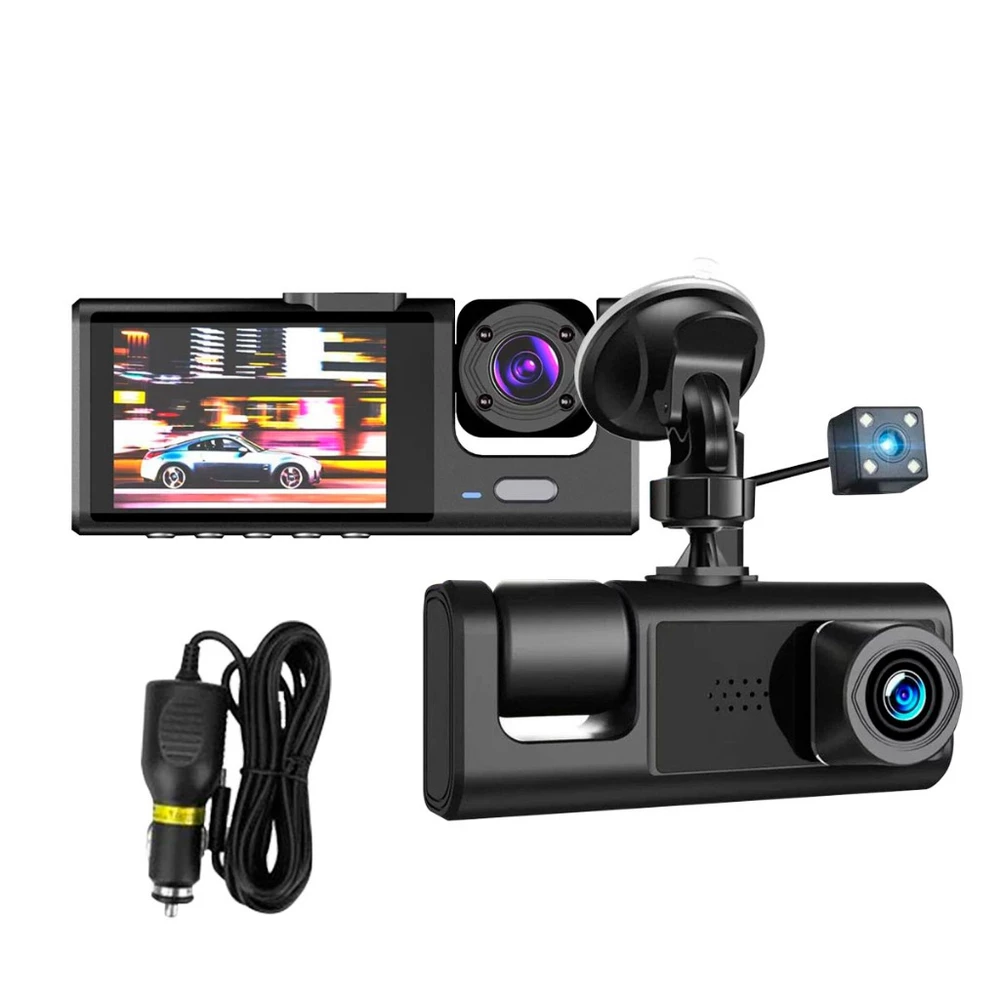 Camera Automotiva Interna Grava Imagem E Som + Camera De Ré