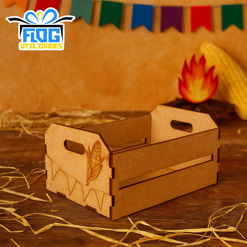 Kit Caixotes -FESTA JUNINA- 12cm Riscado Detalhes riscado a laser Lembrancinha / Decoração - Festa