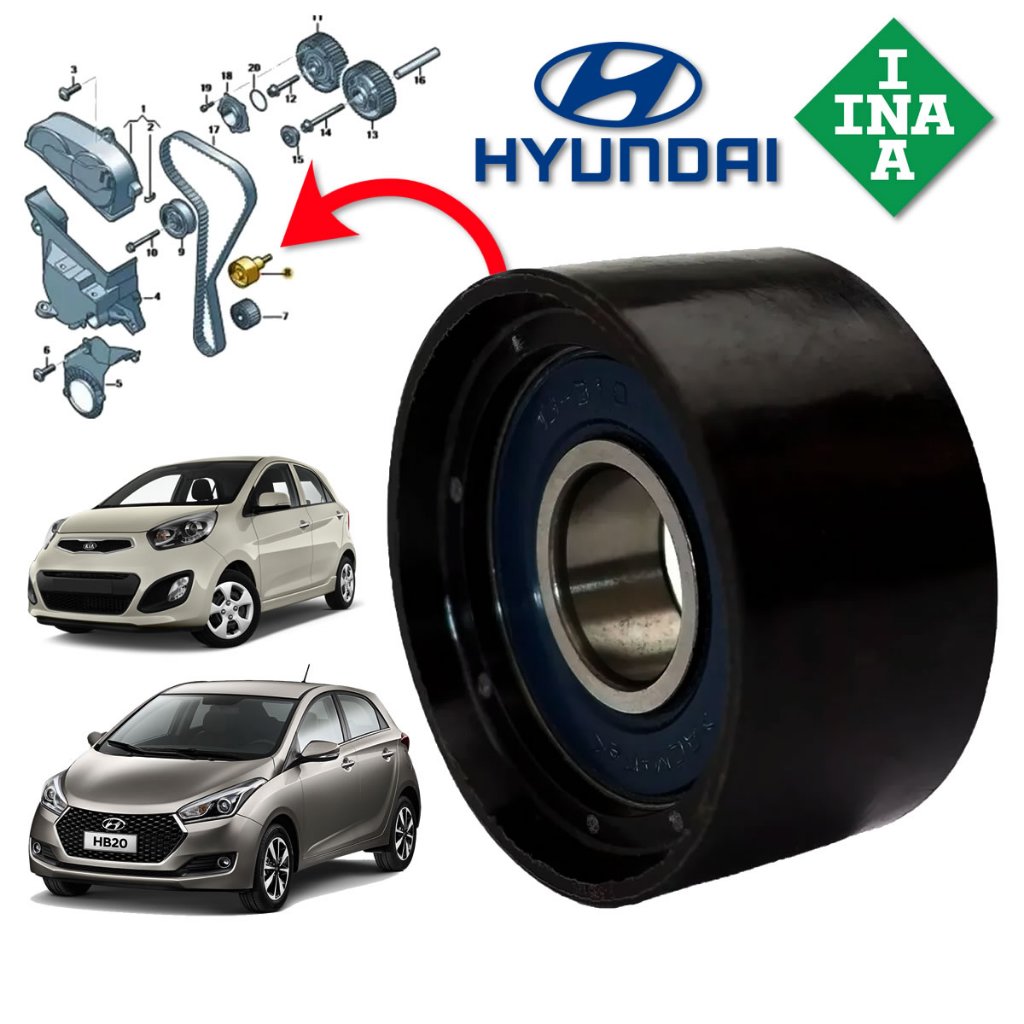 Polia Tensora do Alternador Hyundai Hb20 E Picanto 1.0 12v 3cilindros Original INA com Nfe Garantia em Oferta na Shopee