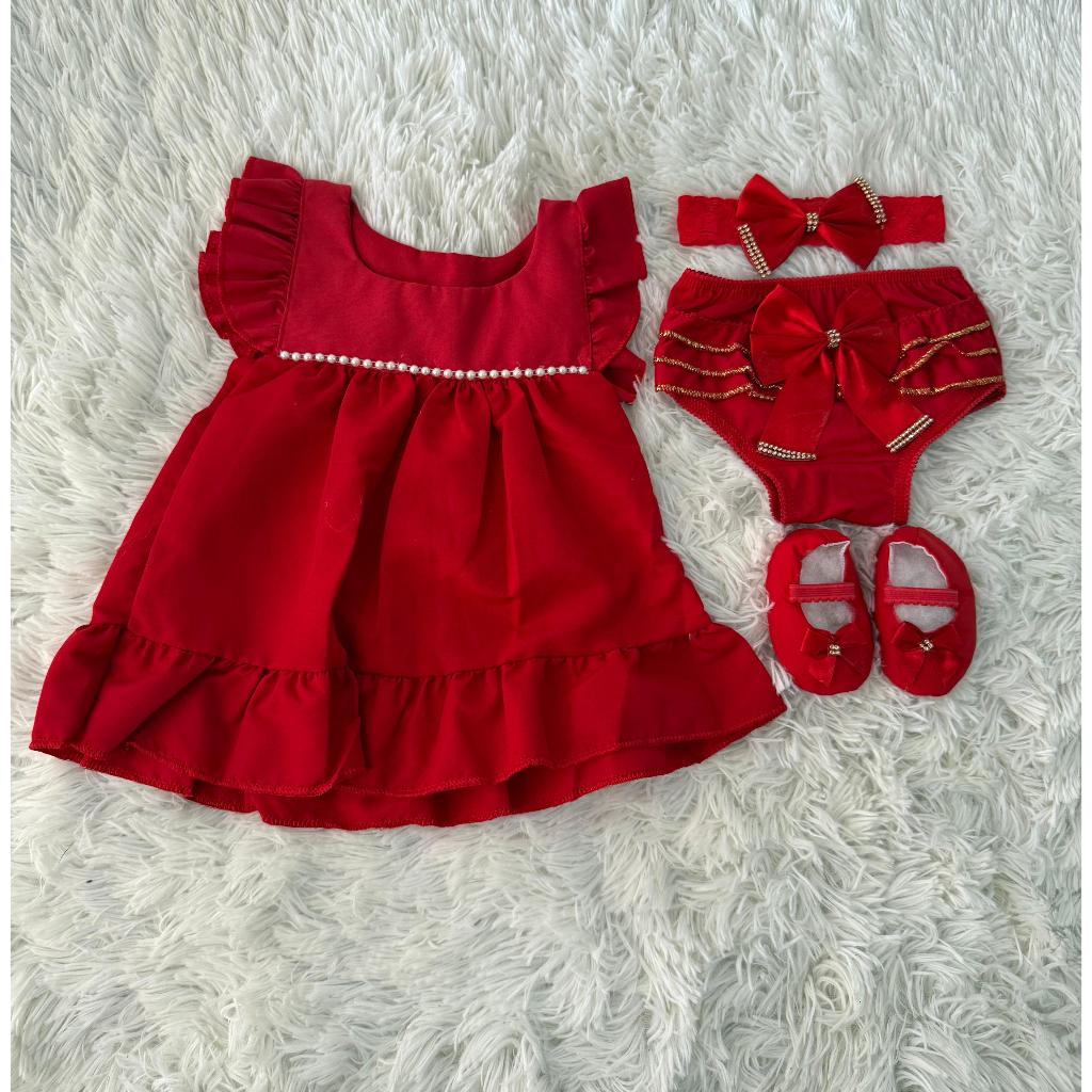 kit vestido pérola 4 peças