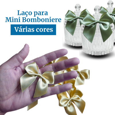 50 Laços para Mini Bomboniere Lembrancinha Vidro Acrílico Cristal Laço Bomboniere de Vidro Baleiro em Oferta na Shopee