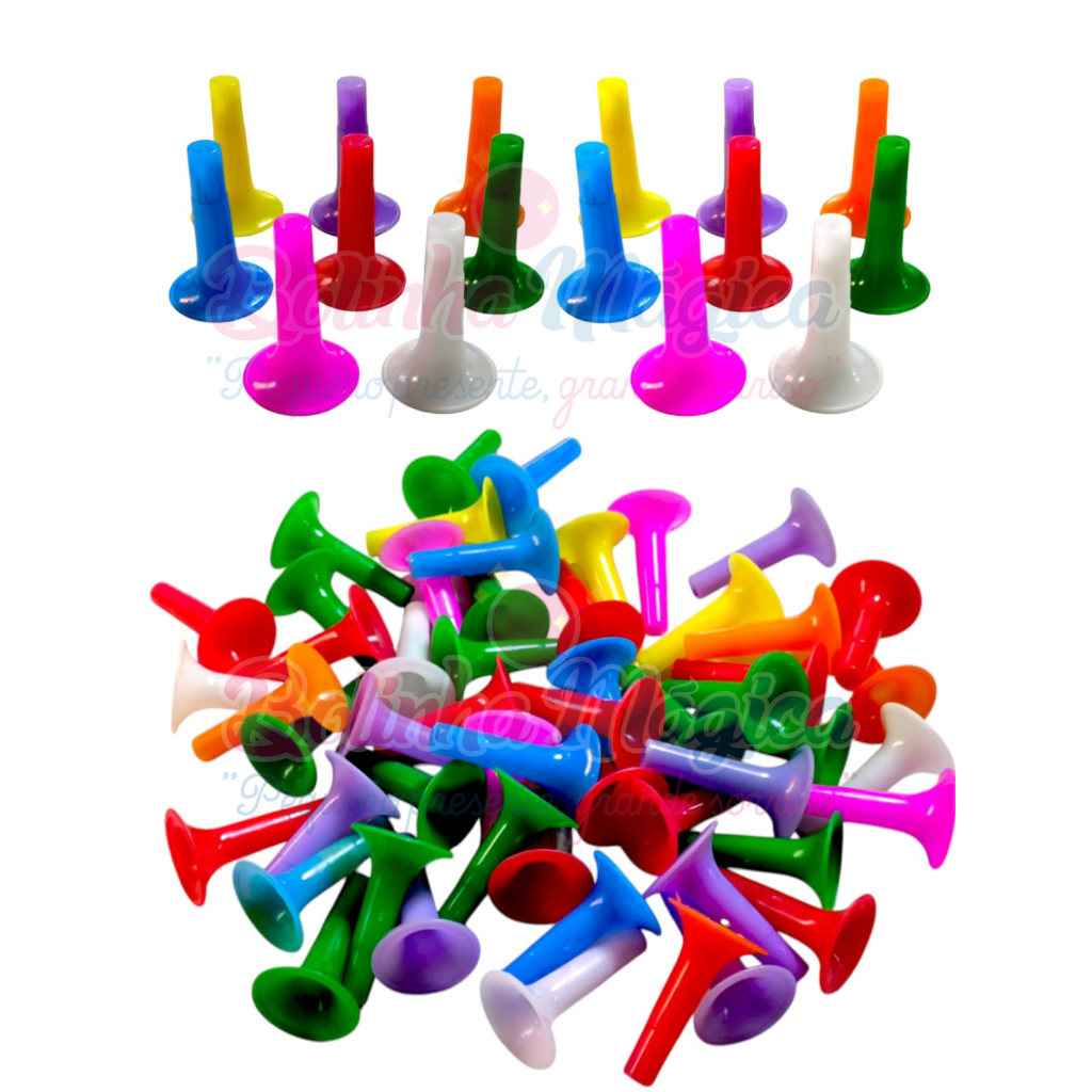 20 Mini Cornetas De Assoprar Coloridas Lembrancinha Infantil  Kit Festa Aniversário Prenda Quemersse em Oferta na Shopee