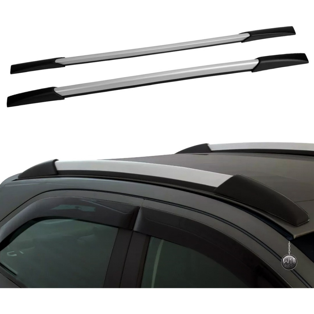 Rack Longarina De Teto Decorativo Universal 1,54m Tg Poli Preto Com Prata em Oferta na Shopee