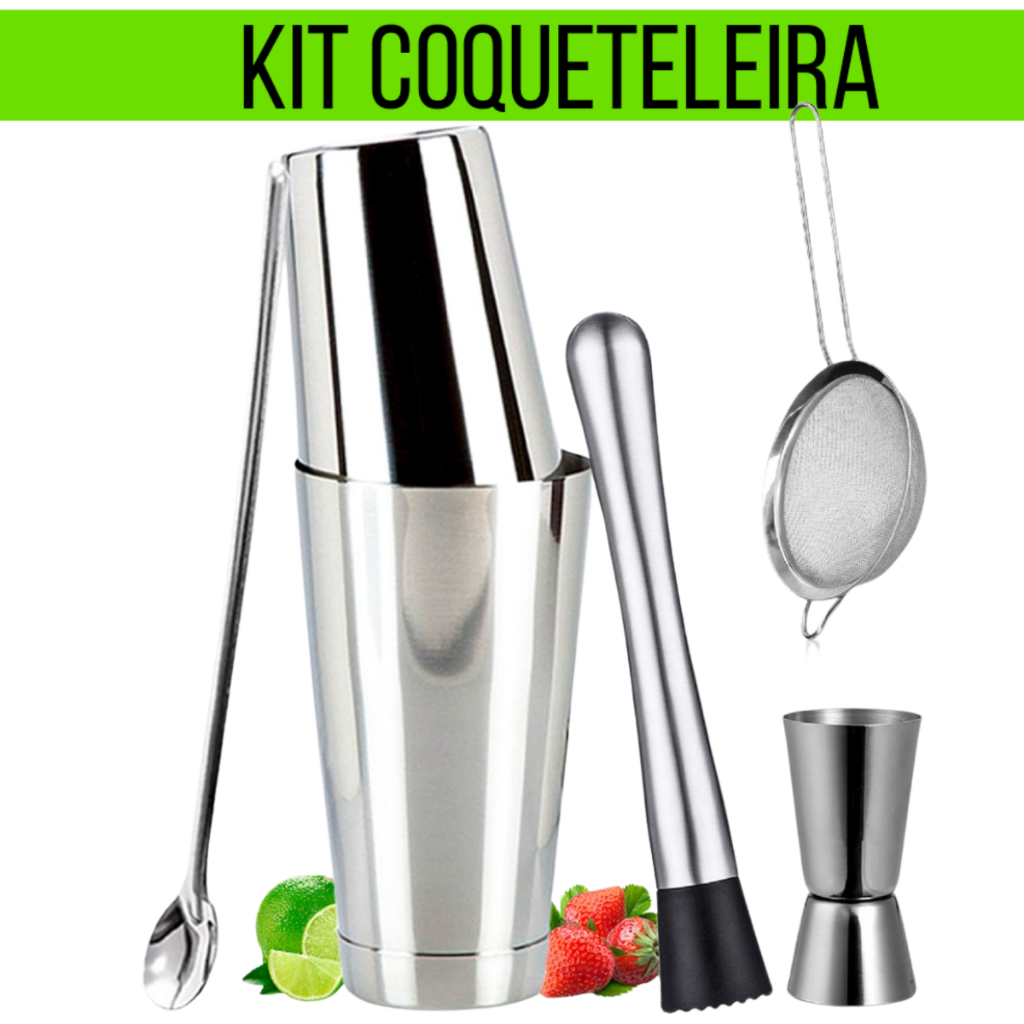kit barman coqueteleira boston para Caipirinha coquiteis profissional em Oferta na Shopee