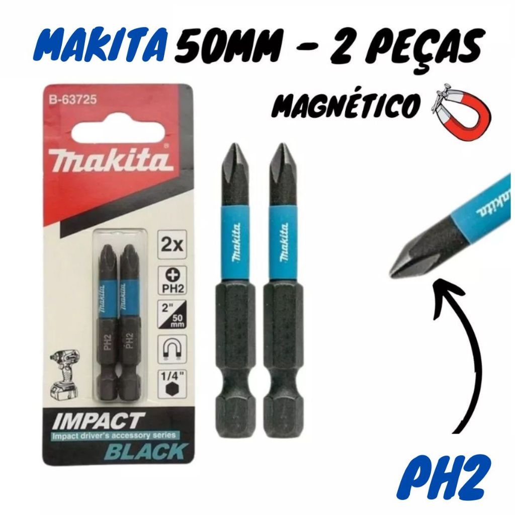 Bits Ph2 de Impacto Industrial 2 Peças (B-63725) - Makita