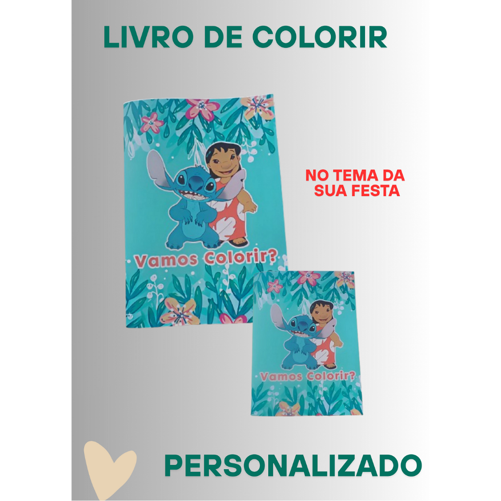 kit 10 Livrinhos de Colorir Personalizado Lembrancinha de Festa Infantil | Tema Aniversário |  Livro de Colorir com Nome