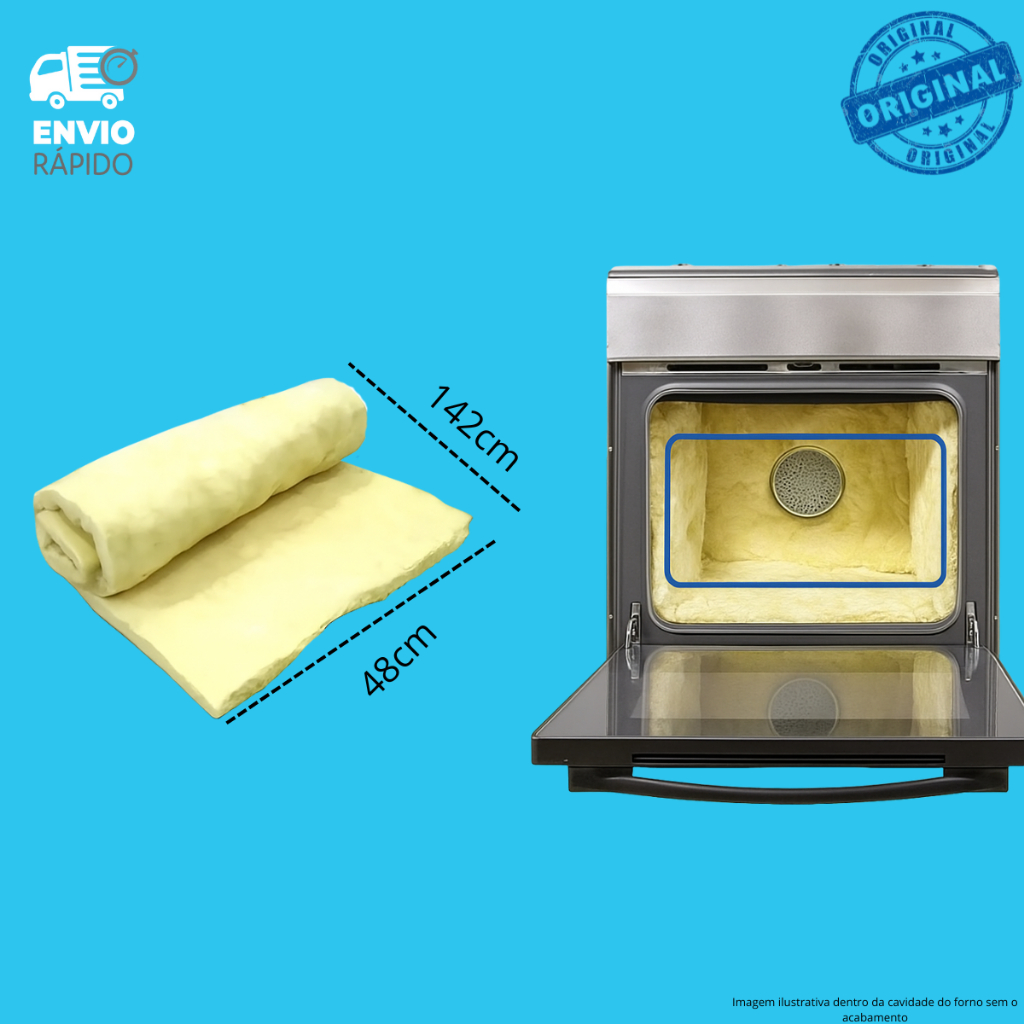 Manta Lã térmica Vidro Fogão Brastemp Consul 4 5 Ou 6 Bocas para o forno Original envio rapido