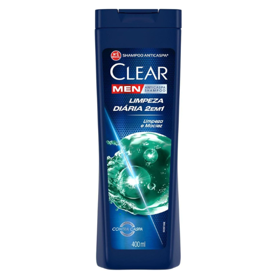 Shampoo Clear Men Limpeza Diaria 2X1 400 Ml