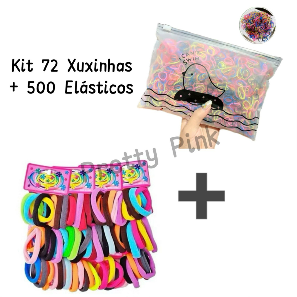 Kit 72 Xuxinhas+500 Elásticos De Cabelo Multicolorido em Oferta na Shopee